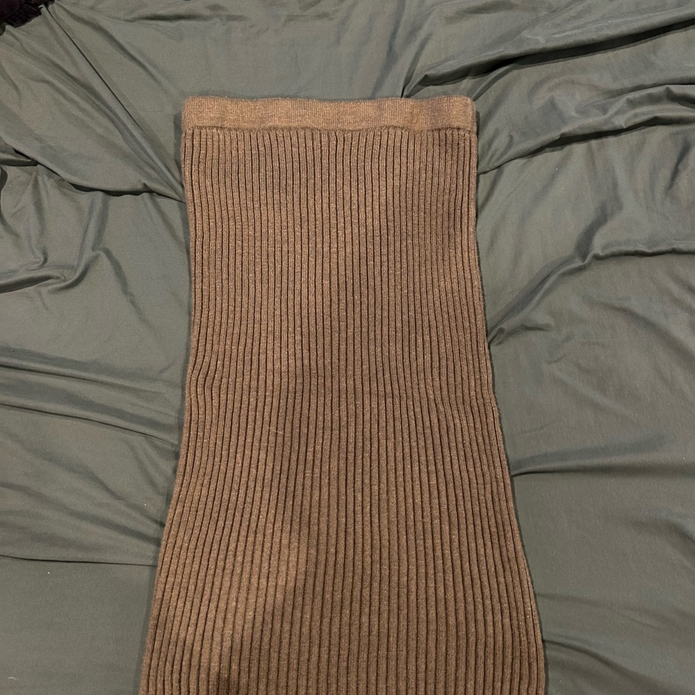 a new day Ribbed Midi Skirt in Brown